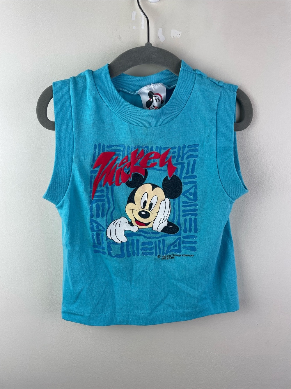Vintage Walt Disney Company Mickey Mouse Muscle Tee Puffy Paint